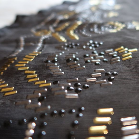 Charcoal Hollister Blouse with embellishments - Picture 2 of 6